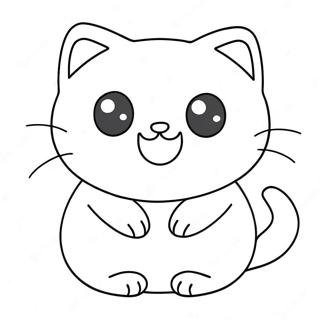 Pagina Para Colorir Gato Kawaii Fofo 71694-56757