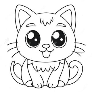 Pagina Para Colorir Gato Kawaii Adoravel Com Olhos Grandes 71695-56756