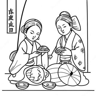 Hinamatsuri Páginas Para Colorir