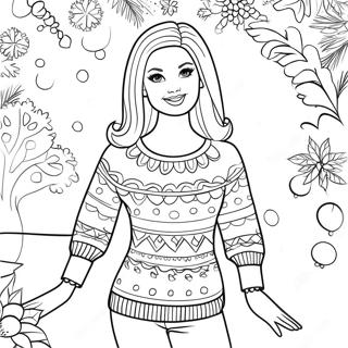 Barbie Natal Páginas Para Colorir