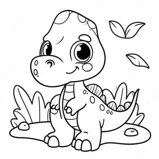 Pagina Para Colorir De Um Fofo Dinossauro Bebe 8901-7079